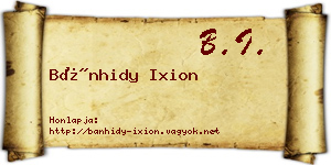 Bánhidy Ixion névjegykártya